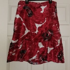 Beautiful lined poppy print skirt